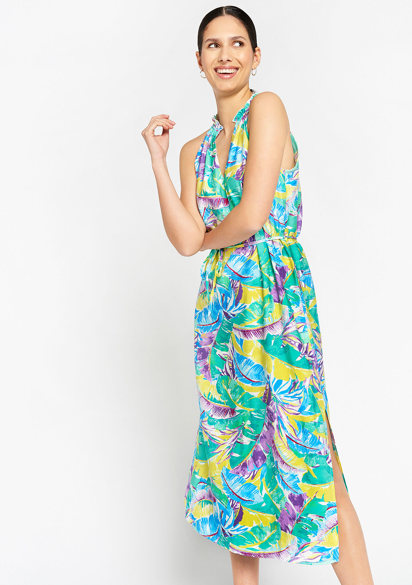 Maxi-jurk met tropische print
