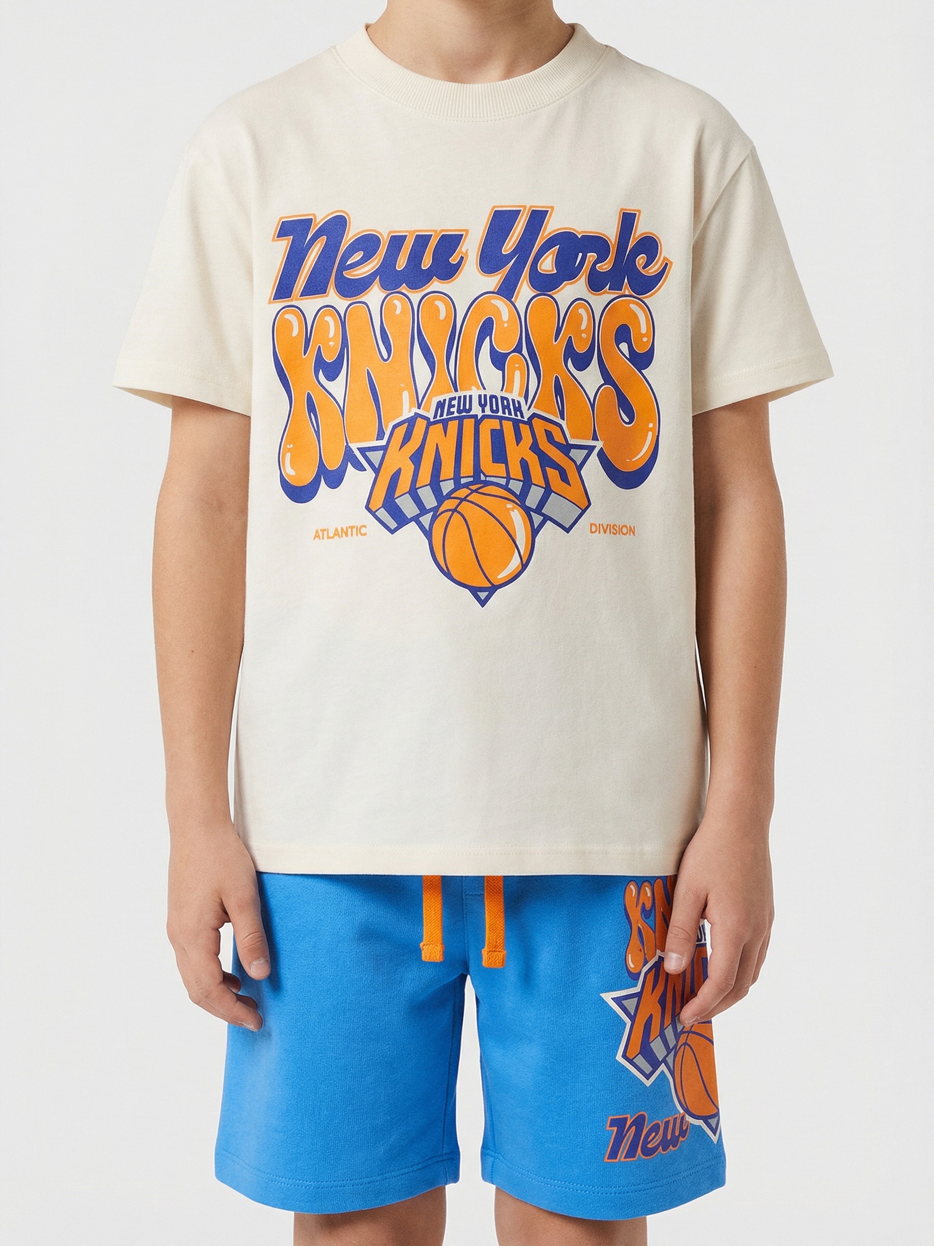 Bawełniany komplet: koszulka i szorty NBA New York Knicks