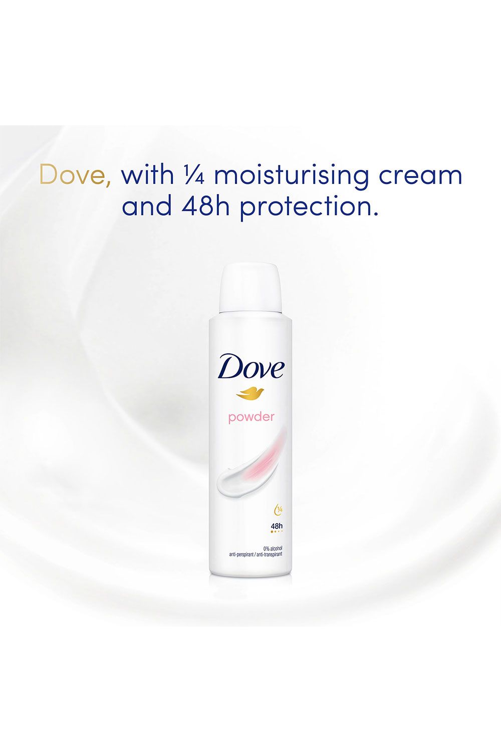 Dove Powder 'Antiperspirant' 48H Sweat Protection Deo for Women 150ml,6pk