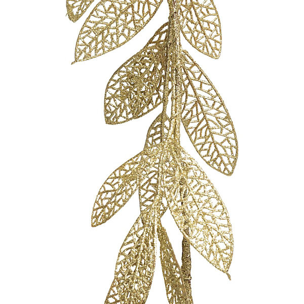 Guirlande feuilles 1,80 m plastique transparent et or - Atmosphera