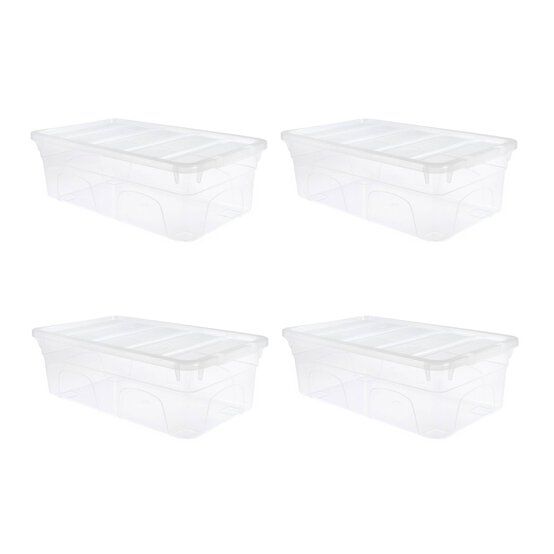 Whitefurze Mini Spacemaster 5 Litre Storage Box 4 Pack Bundle