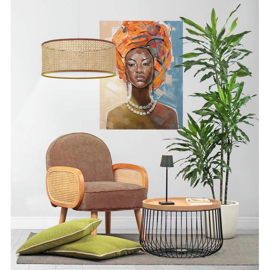 DORIS - Fauteuil design en tissu marron