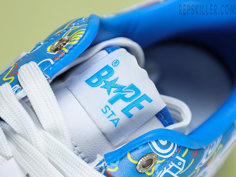 A BATHING APE BapeSta Bearbrick Camo Blue Low Sneakers