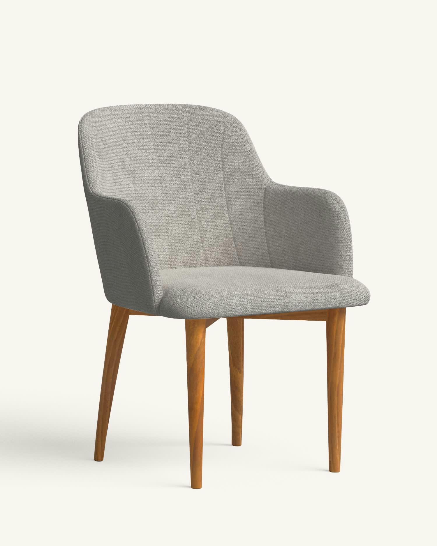 NIES - 2 Chaises avec tissu recyclé fabriqué à la main en couleur gris