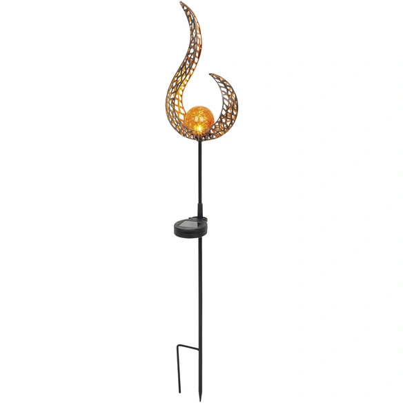 Solarleuchte »Flame Svante 4«, silberfarben/schwarz