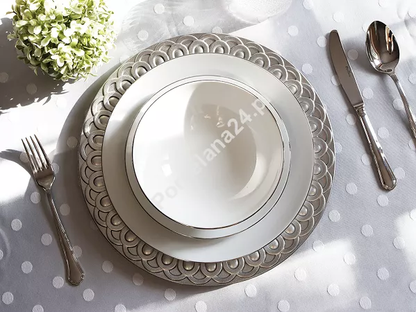 Komplet talerzy na 6 osób (18el) Waza - Modern Platynowa linia WA-08P