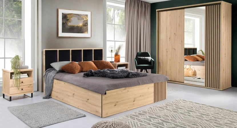 Dąb Artisan SZAFA Z LUSTREM 150 cm CAMPA