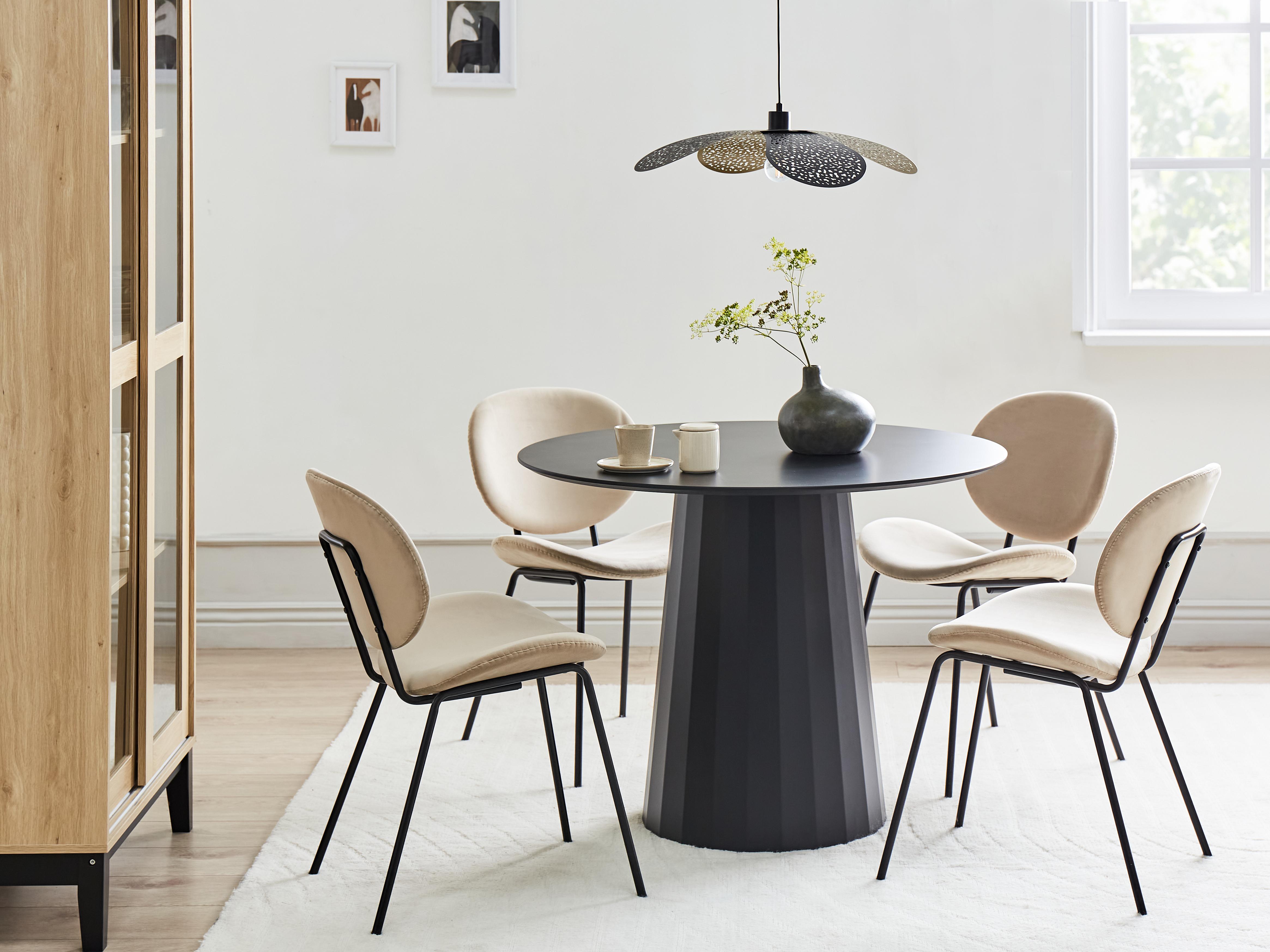 Dining Table PLATO Black 100 cm 100 cm Metal