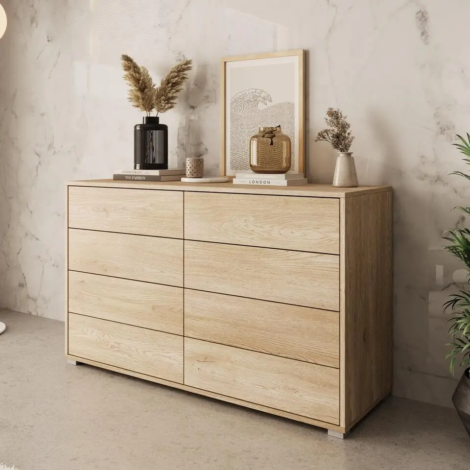 Meubella - Ladekast Gideon 2 - Eikenpatroon - 120 cm