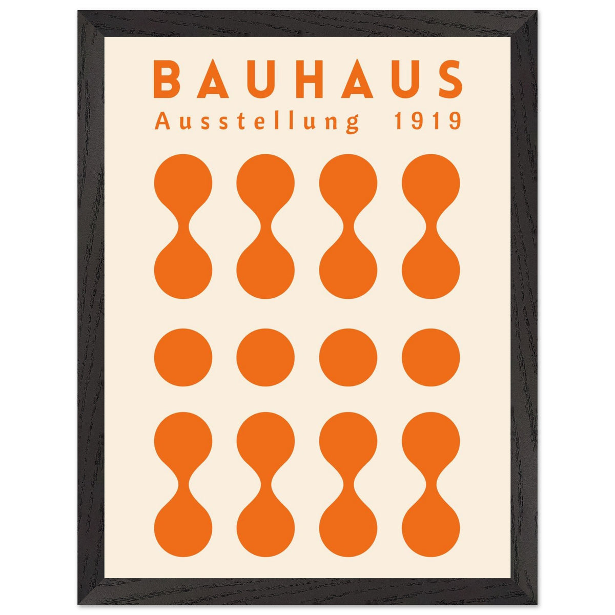 Artfulprints Poster met Lijst Bauhaus - Ausstellung orange  - 30x40 cm - Oranje