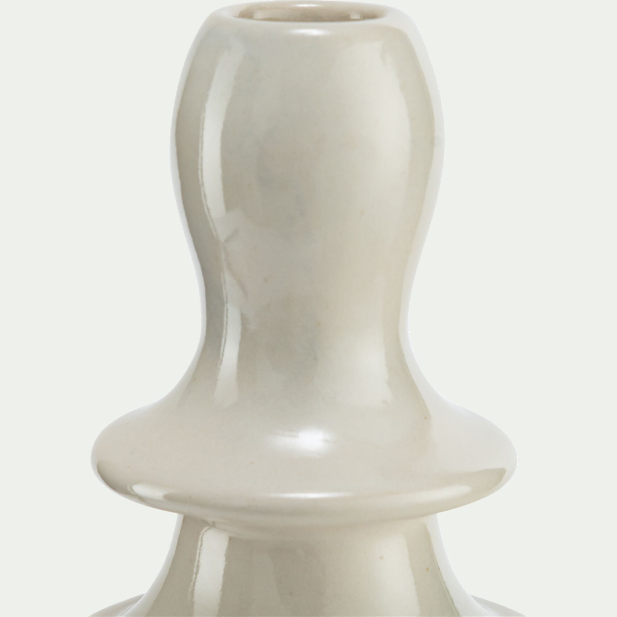 VALOUKA - Bougeoir en faïence D10xH17cm - blanc