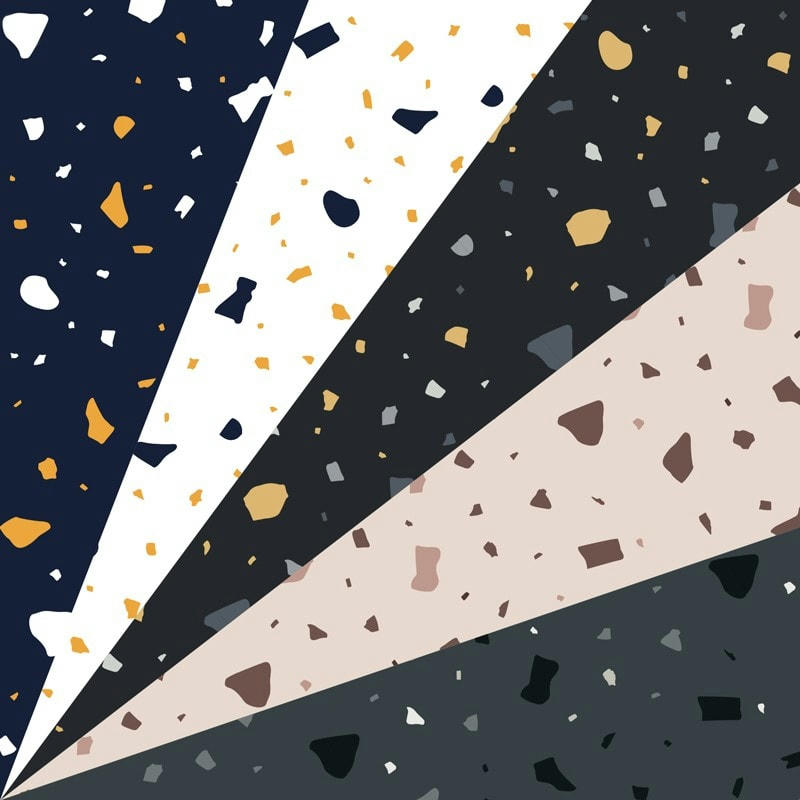 MIX TERRAZZO - Lot de 5 Contremarches MIX H 15xL100cm Multicolore Pierre