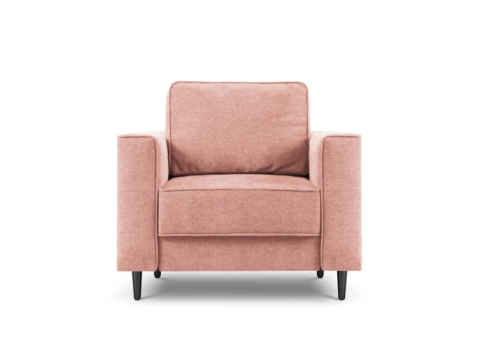 DUNAS - Fauteuil en tissu structuré rose