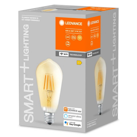 LED-Leuchtmittel »SMART  WiFi Filament Edison Dimmable«, 6 W, E27, warmweiß