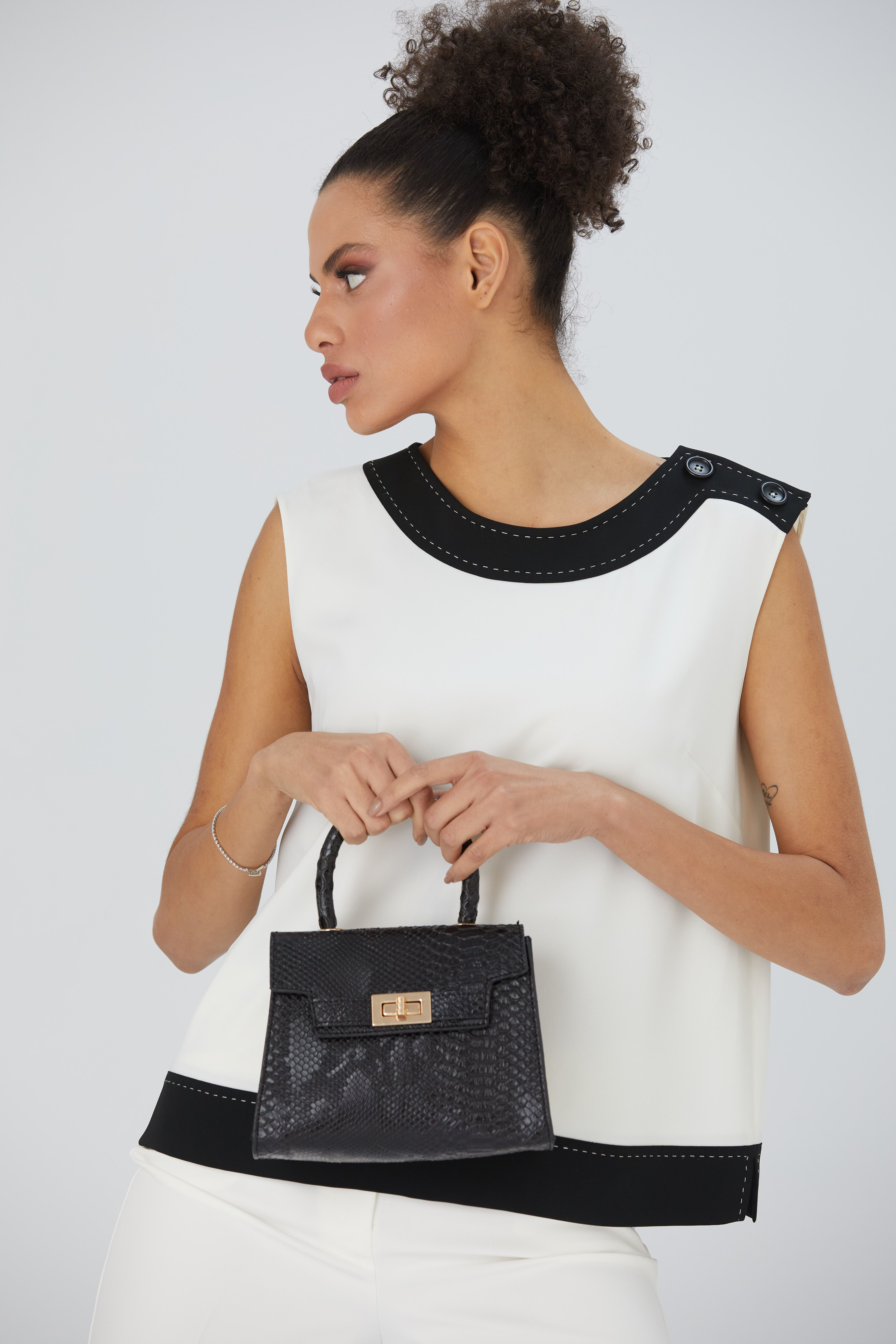 Belissh Reptile Textured Pu Leather Grab Bag with Crossbody Straps