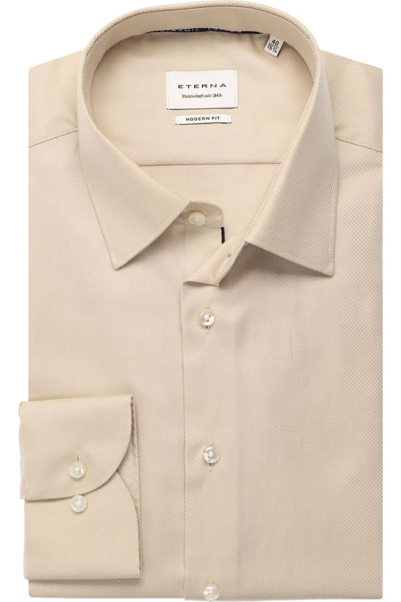 ETERNA Dynamic Cotton Modern Fit Hemd beige, Strukturiert