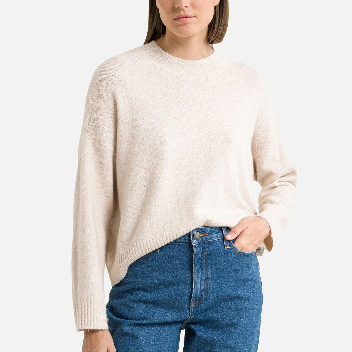 Pull court en maille mousseuse