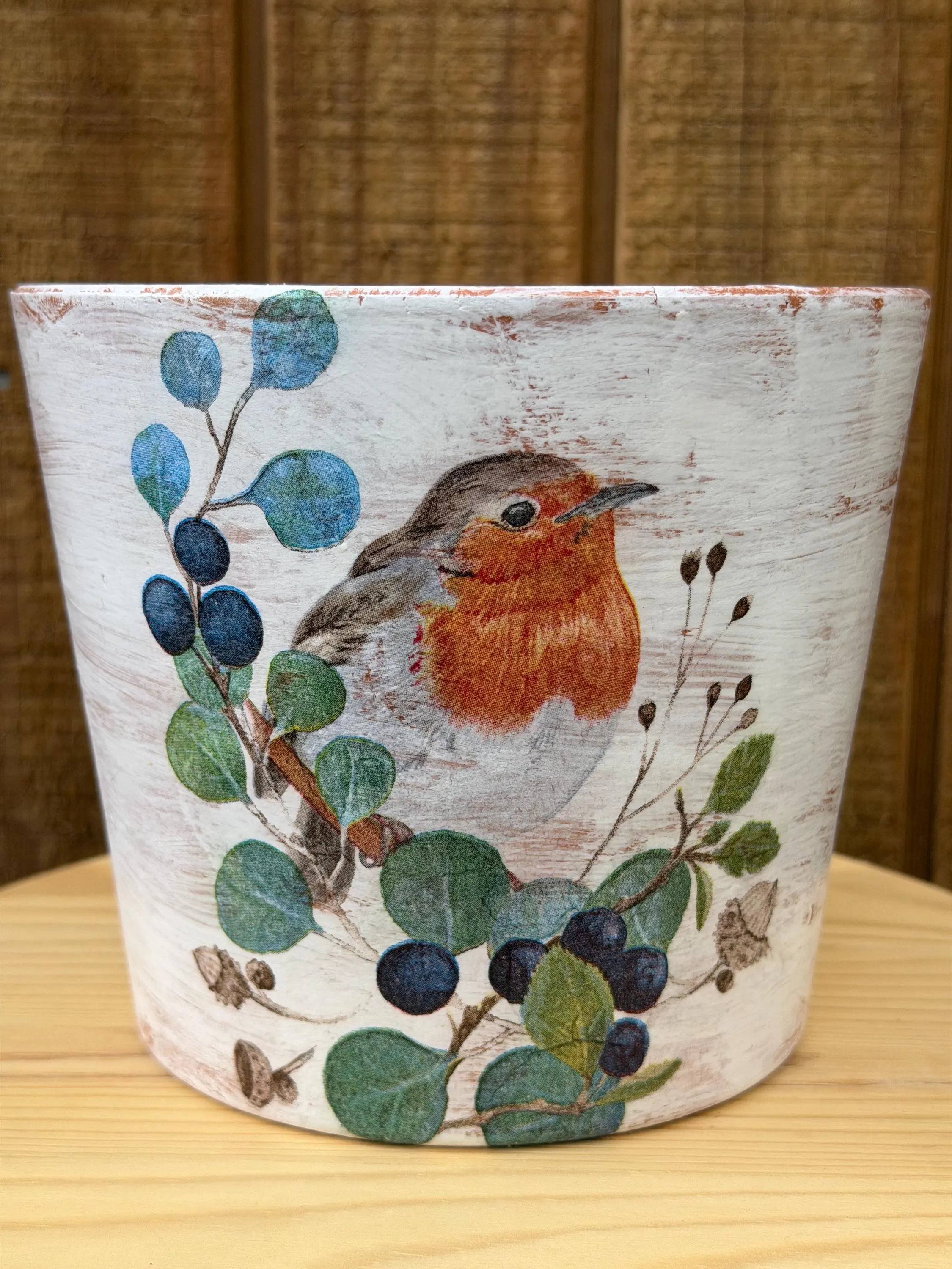 Decopodged Hand Painted Bird Planter/Indoor or Outside Flower Pot