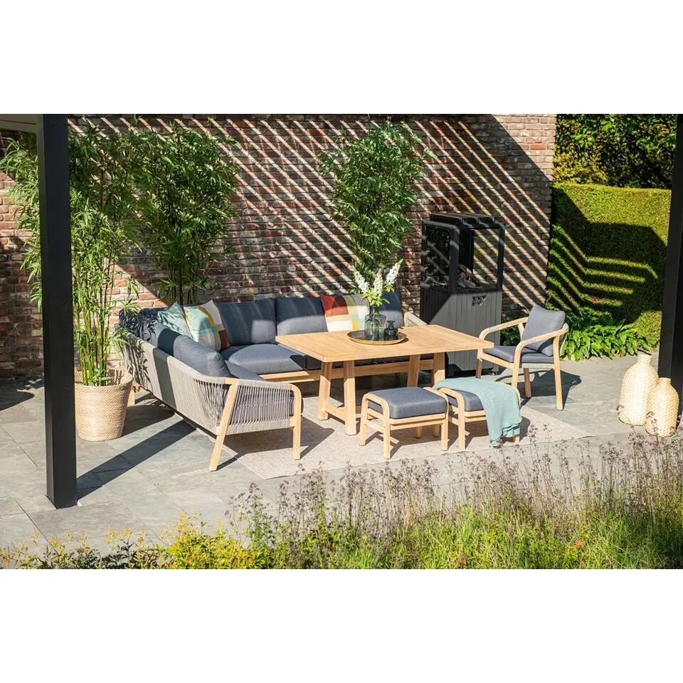 Santos lounge-diningset-5-dlg-links-acacia white wash-dgrijs-mgrey