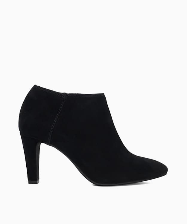 Omarah Black - Suede Heeled Shoe Boots