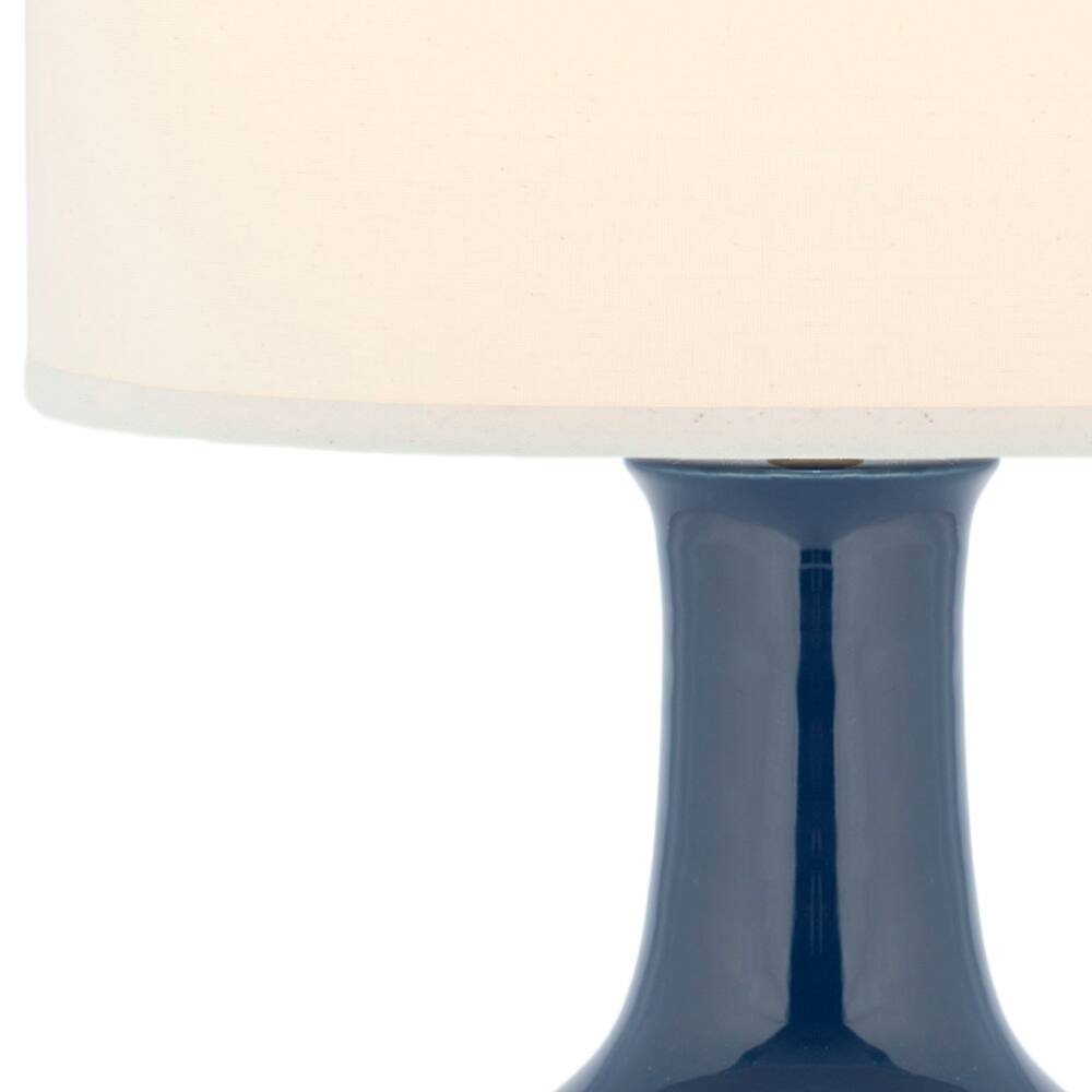 Safavieh Paris Drum Shade Ceramic Table Lamp, 27.5-in, Navy/Gold