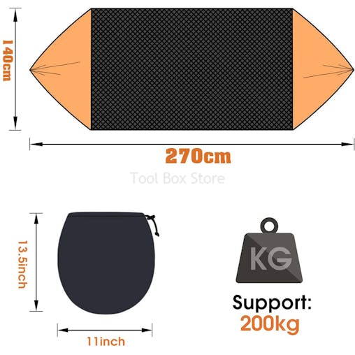 NNEOBA 2-Person Camping Hammock with Mosquito Net & Straps (Orange)