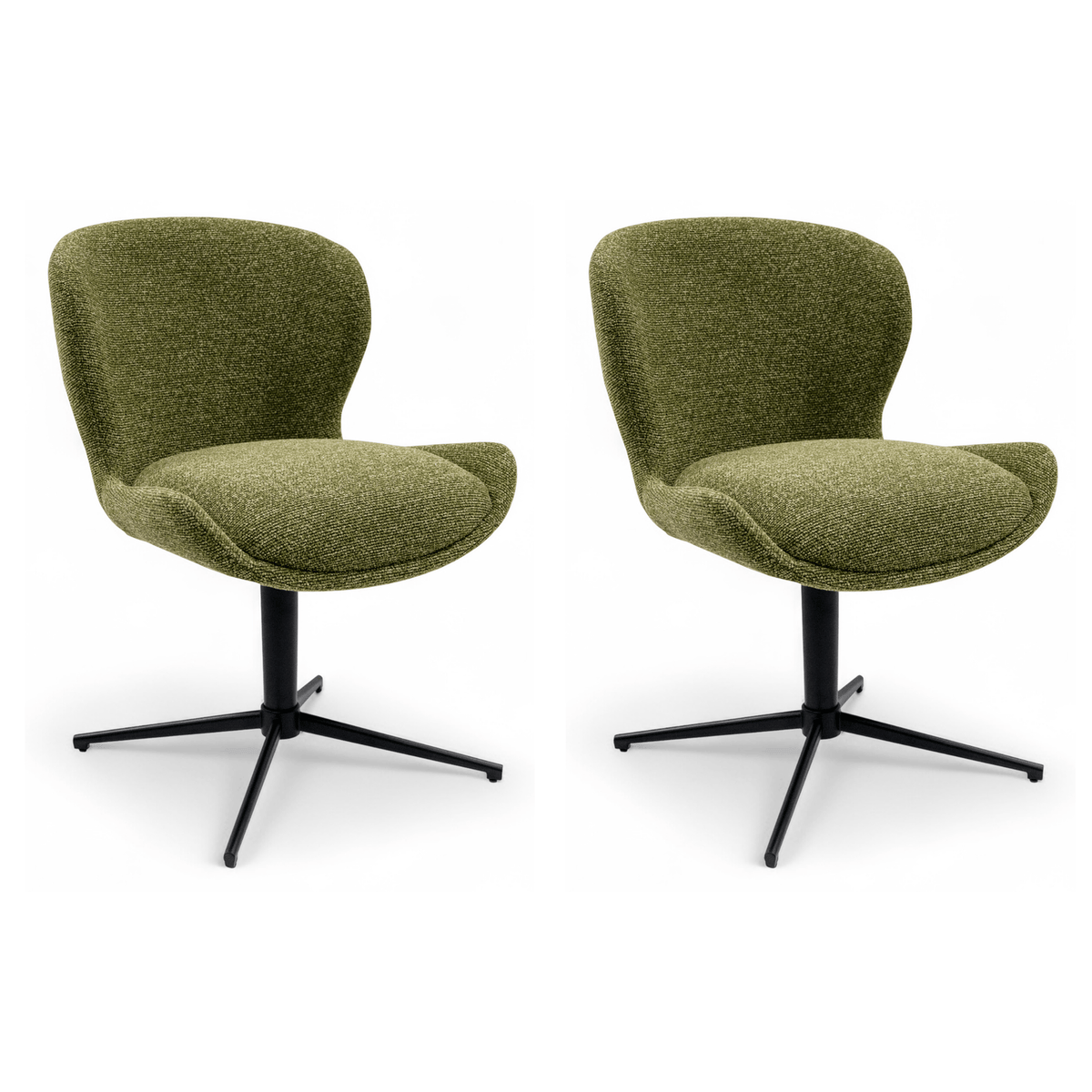 Furnhouse eetkamerstoel Nicklas - Groente - Stof (Bouclé) - Set van 2
