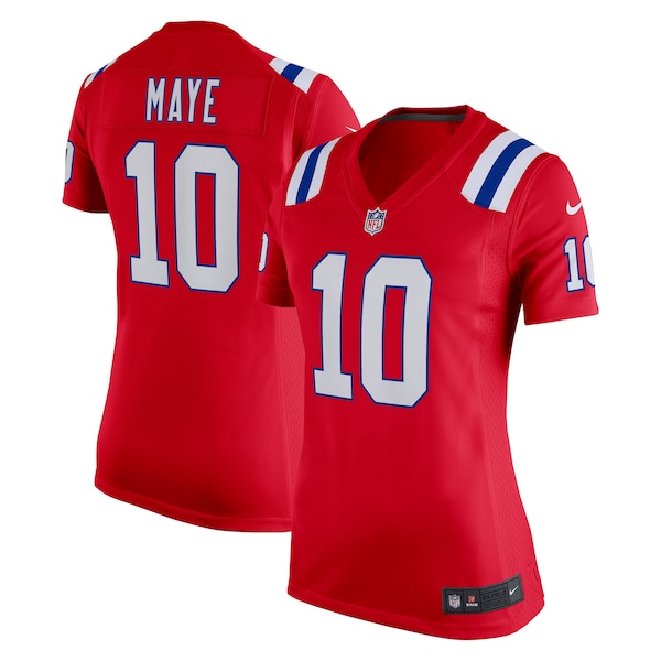 Drake Maye New England Patriots Nike Women's Alternate Game Jersey - Red