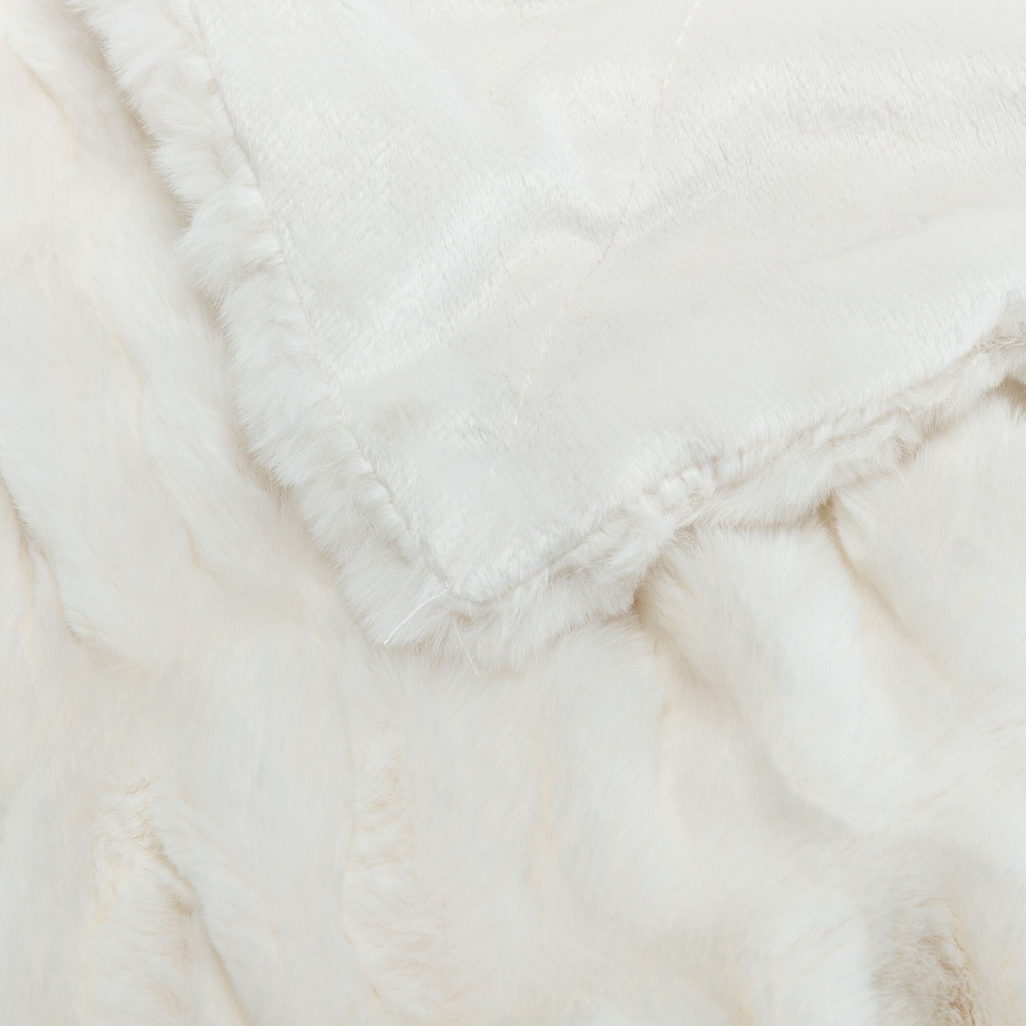 CARINO - Plaid doux 130x170cm - blanc ventoux