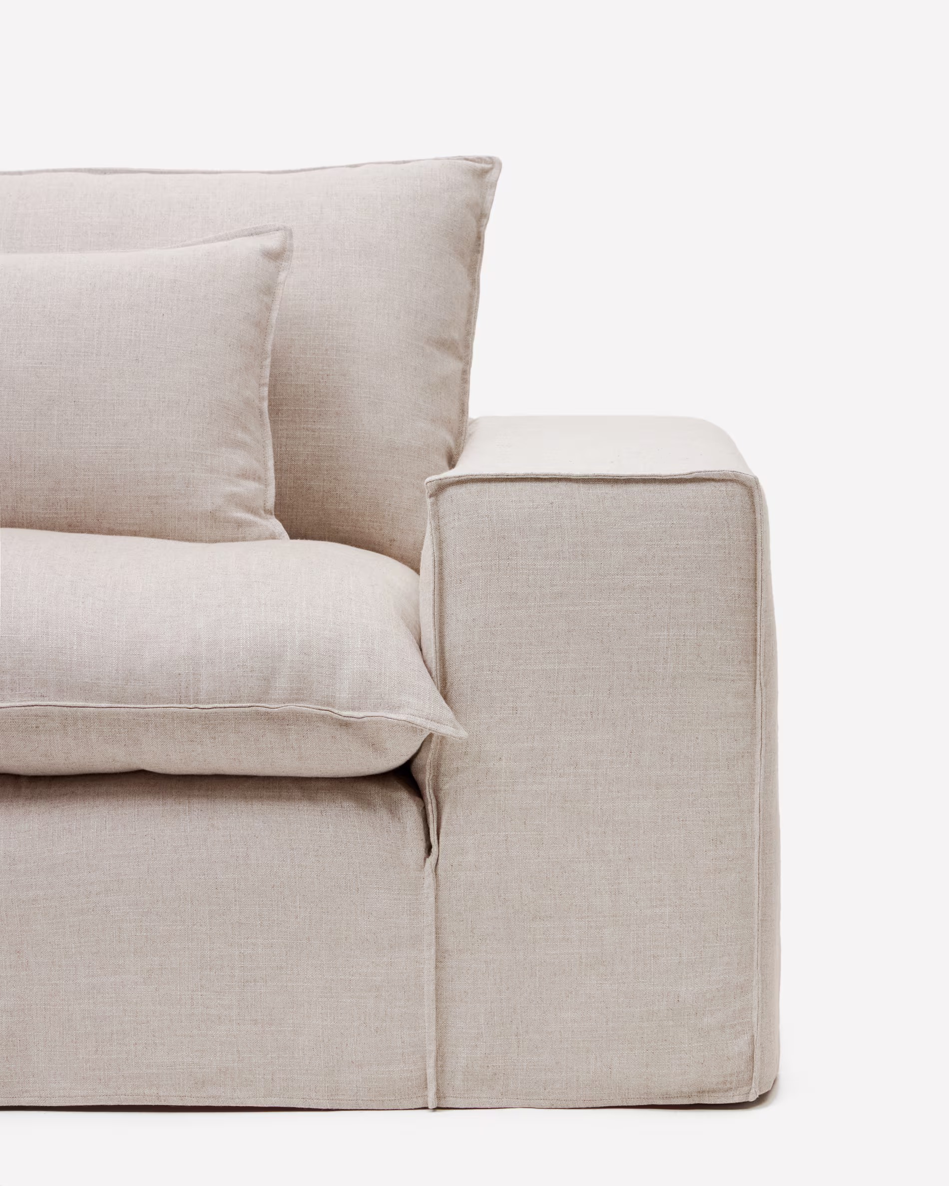 Funda para sofá Anarela 3 plazas de lino beige