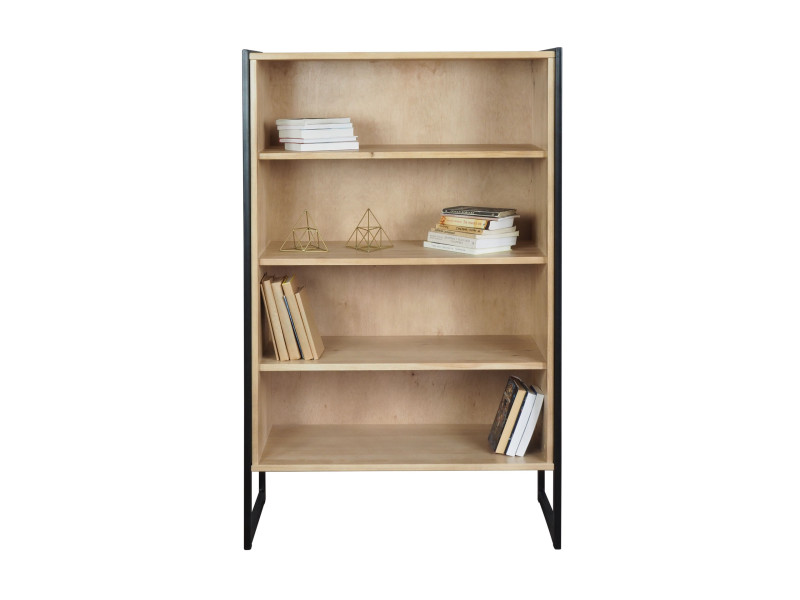 Regał Loft wood III drewniany, 4 półki, kolor dębowy