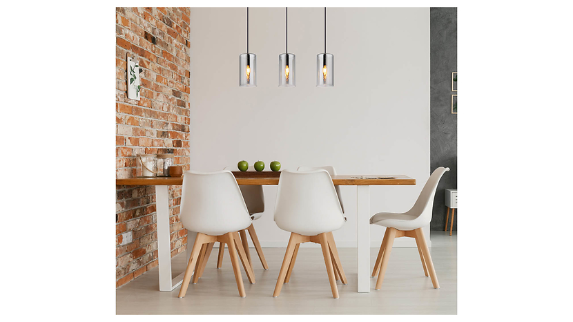 Lampa wisząca Olly 3-punktowa metalowo-szklanaczarna