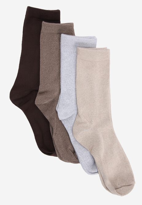 Womens 4pk Natural Super Soft Ankle Socks