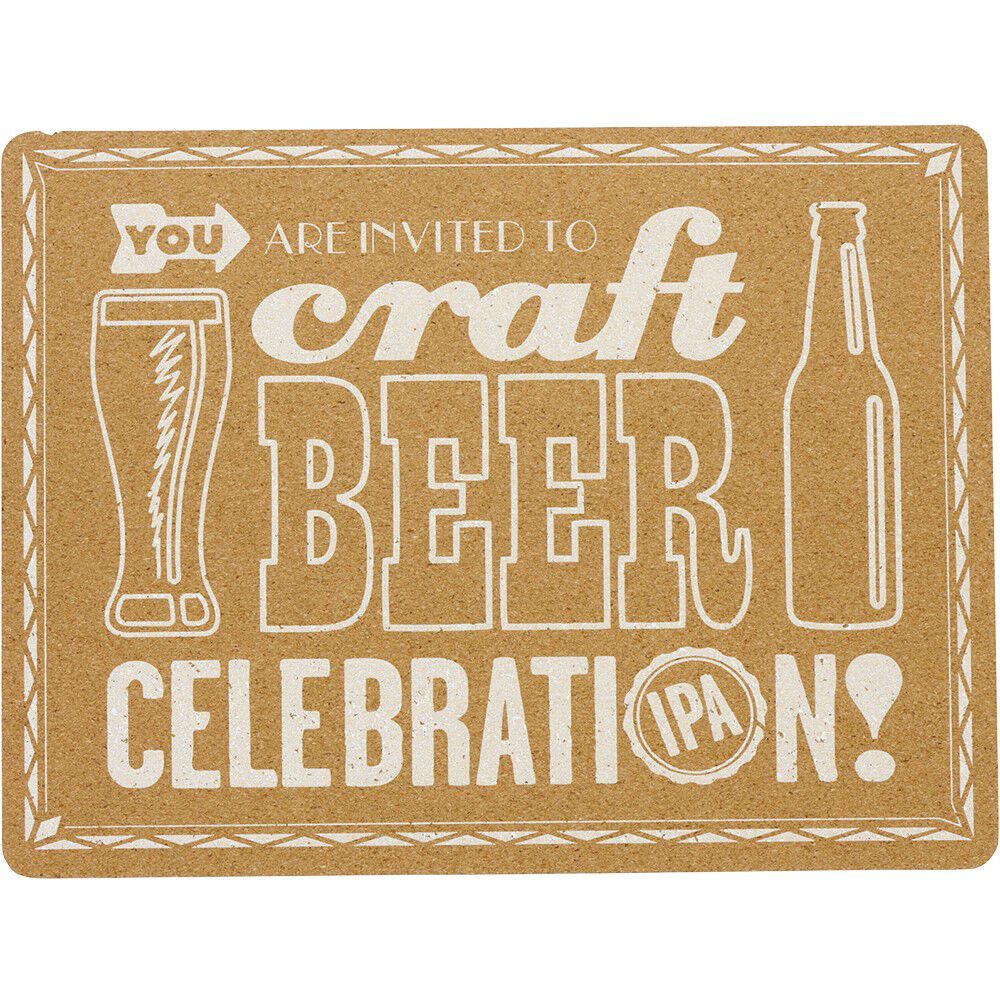 Set de table rectangulaire liège imprimé Bière