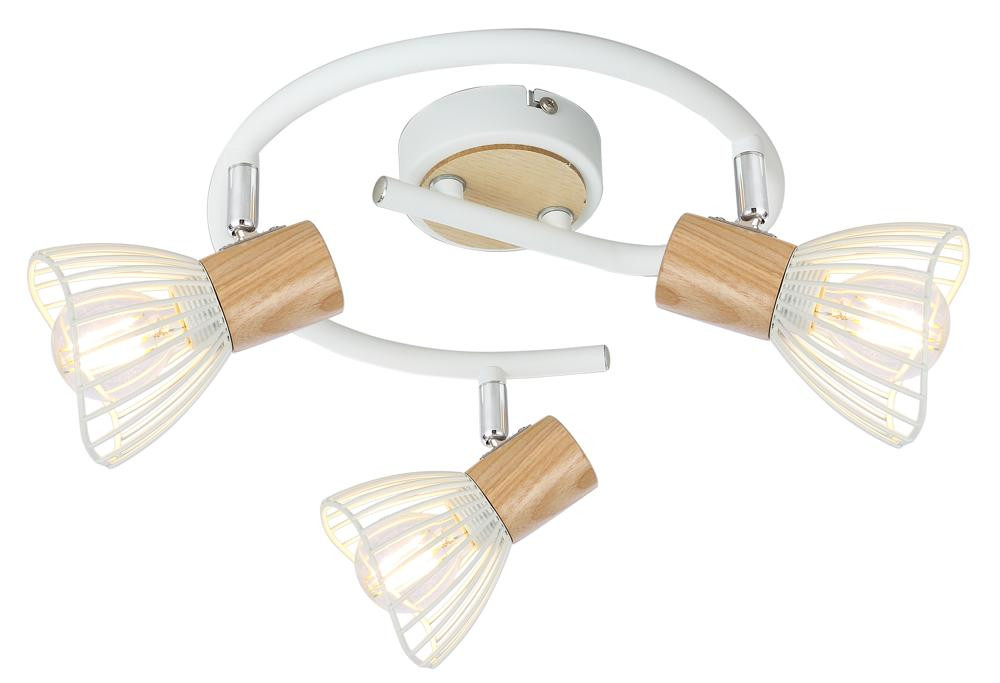 Lampa sufitowa CHILE spirala 3xmax25w e14 biały   drewno
