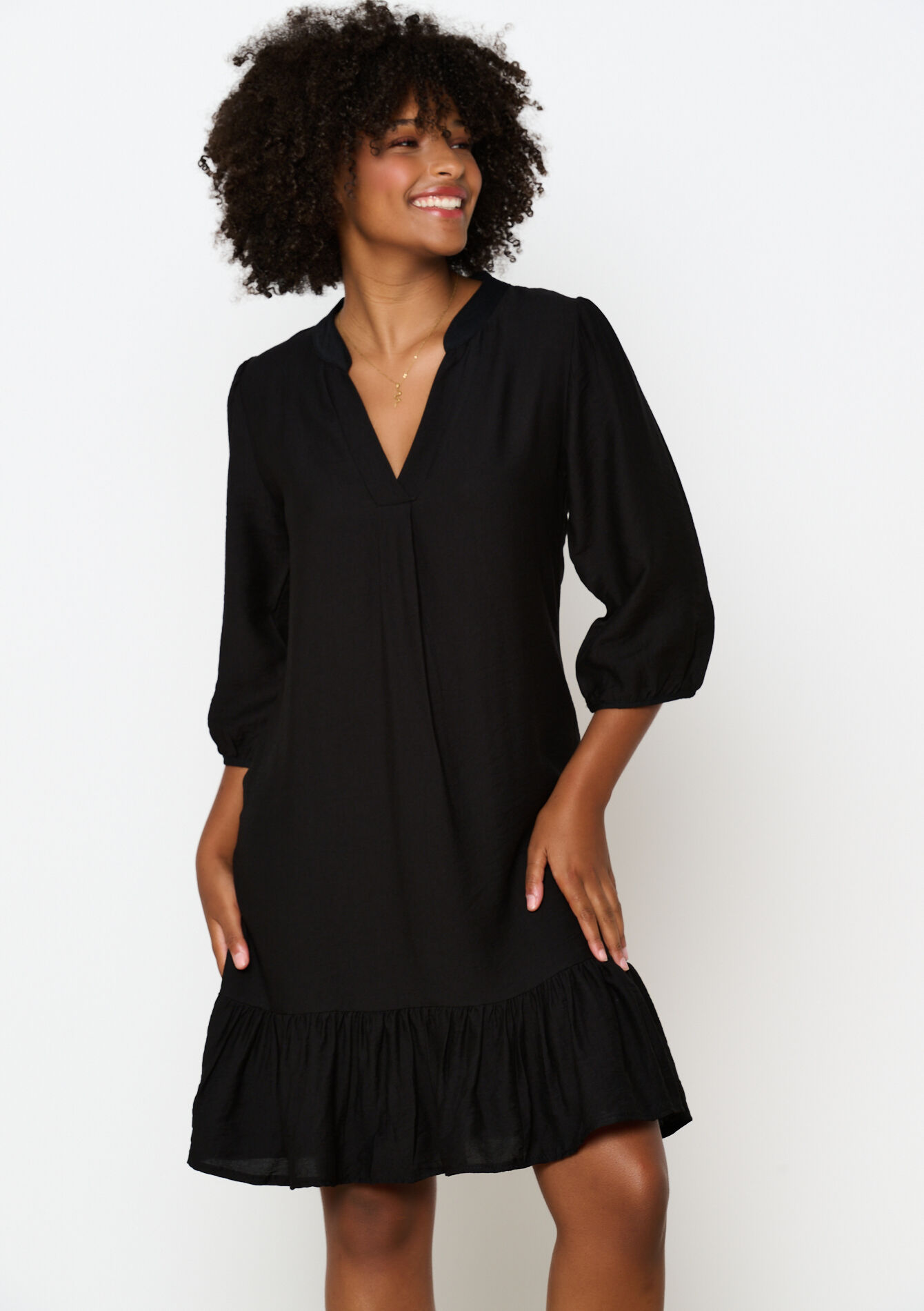 A-lijnjurk met ruches