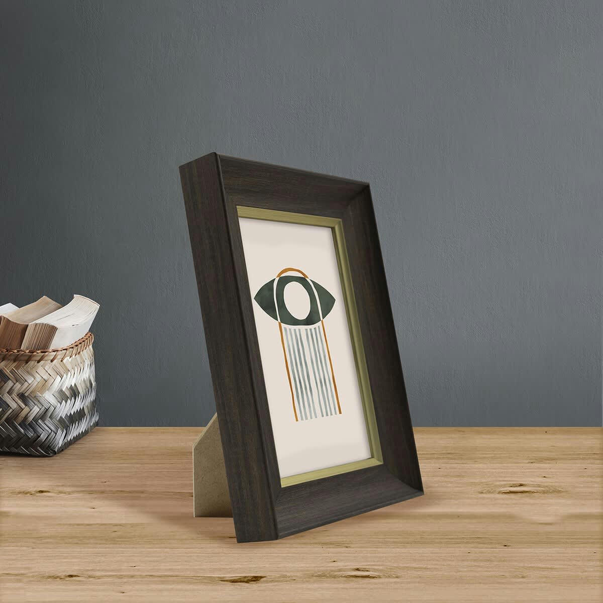 LUNA - Cadre photo ébène et doré 10x15 cm résine recyclée