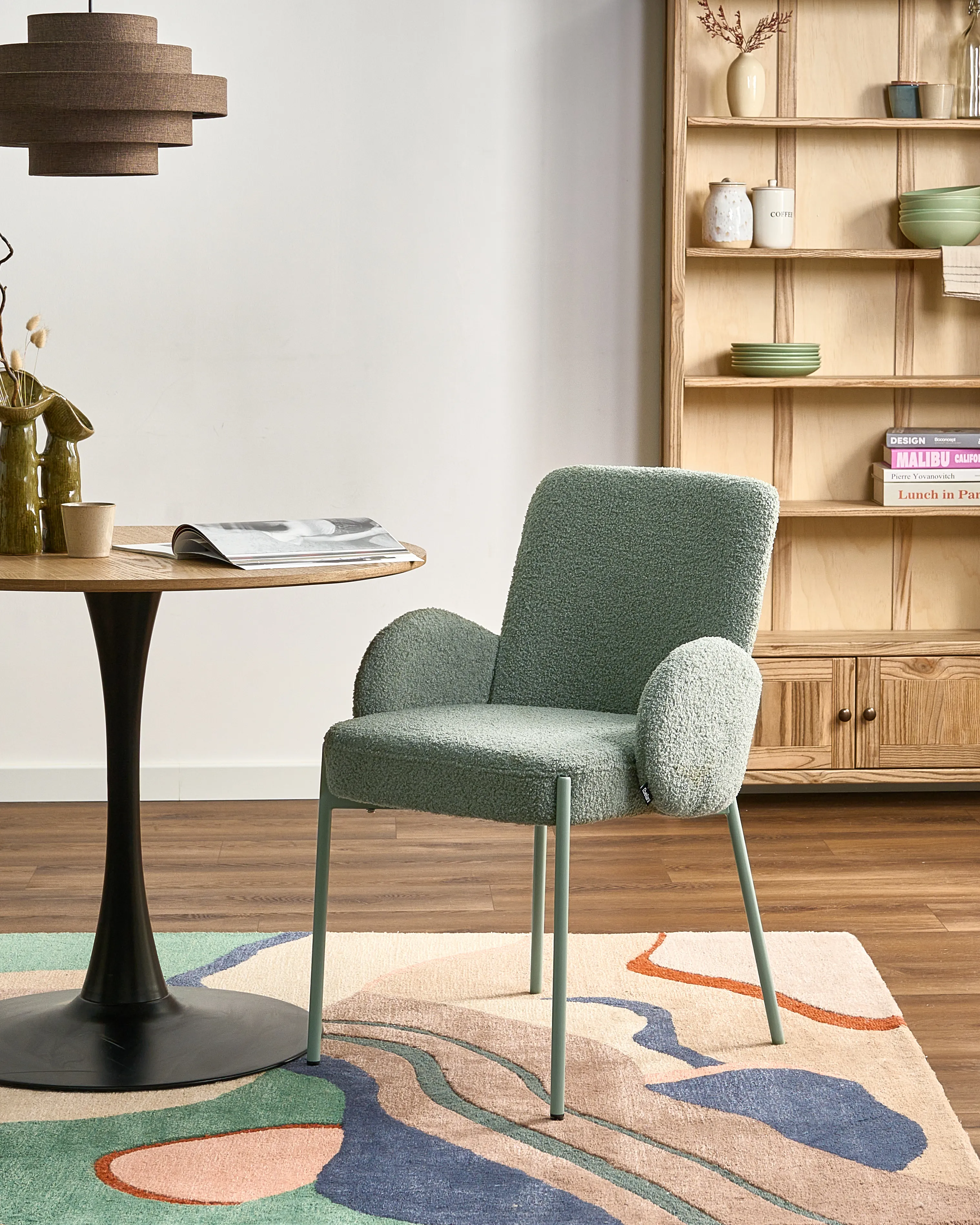 Dining Chair MAGEE Boucle Light Green
