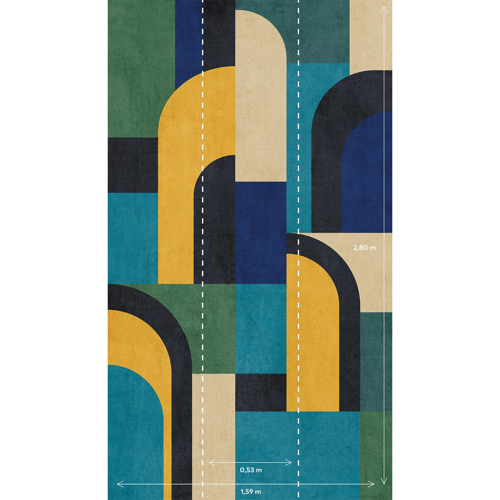 - Papier peint graphique Blue Block 159x280cm