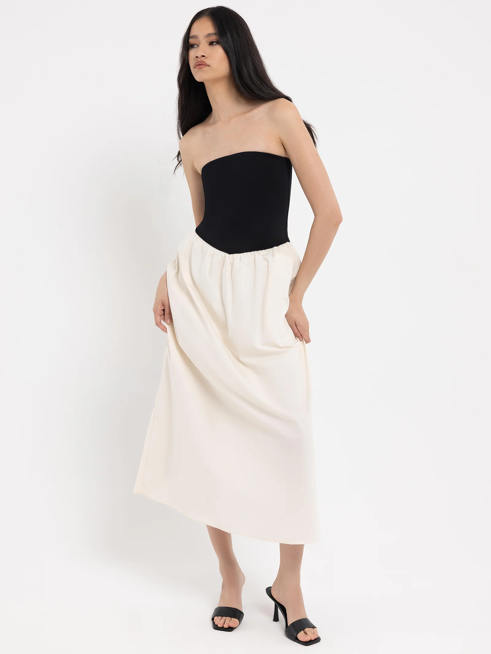 Yasmin Contrast Midi Dress