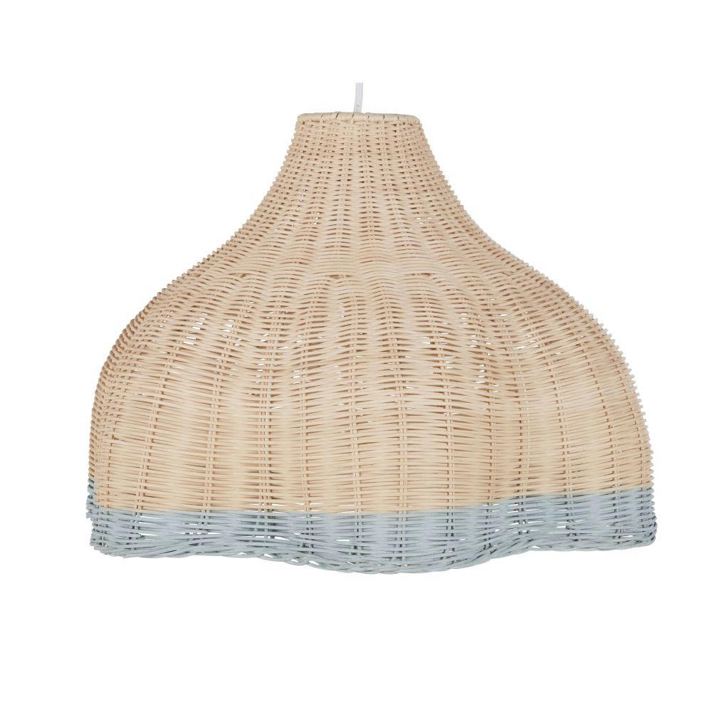 OULANKA - Suspension en rotin avec liseré vert