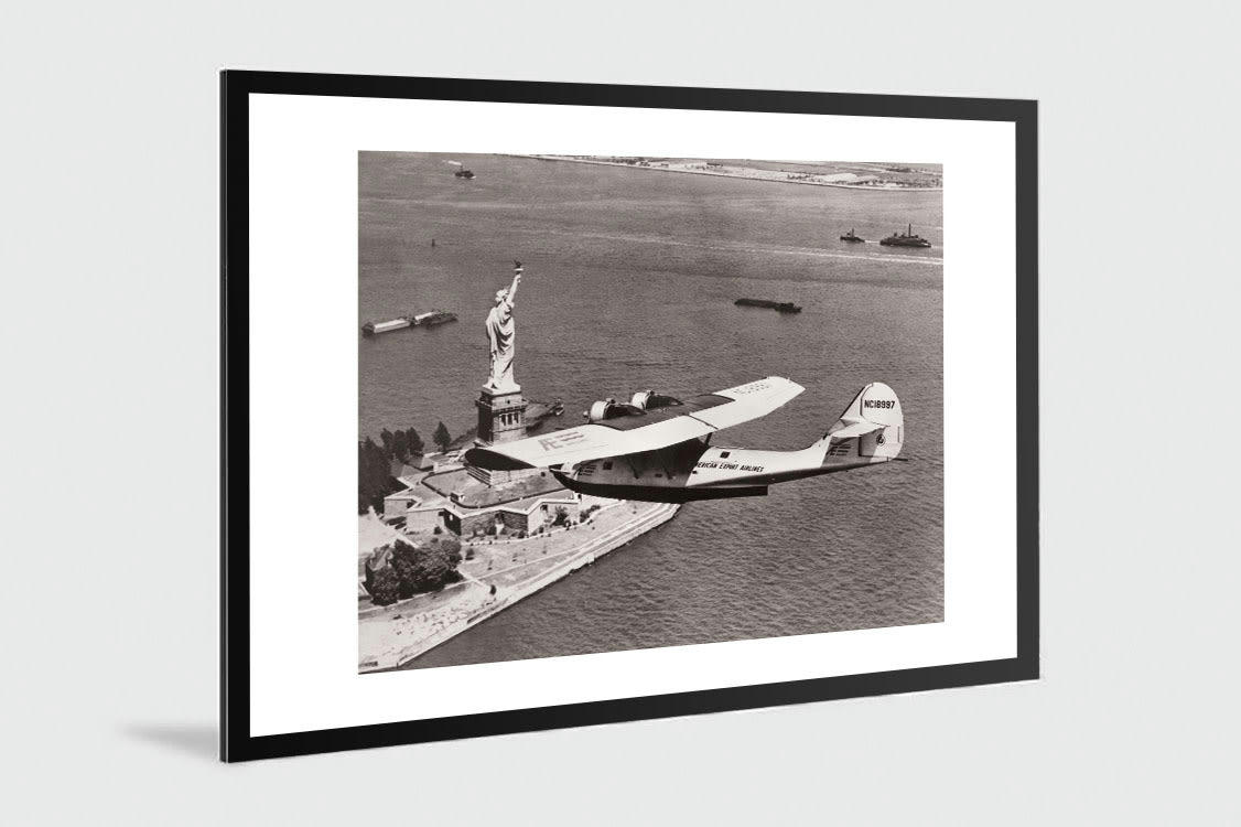 DANS LES AIRS - Photo ancienne noir et blanc avion n°21 alu 70x105cm