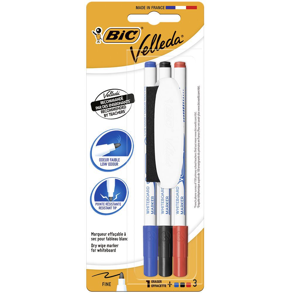 Stylo feutre effaçable Velleda BIC x3
