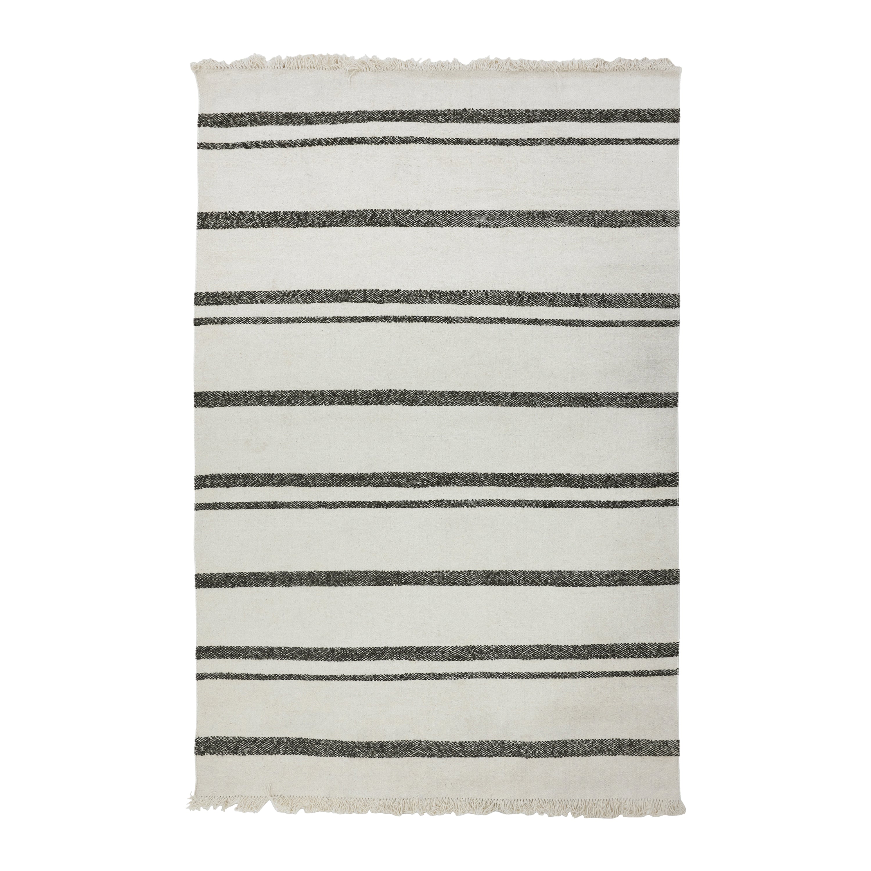 HKliving Striped Woolen Kelim Vloerkleed 200 x 300 cm - Crème