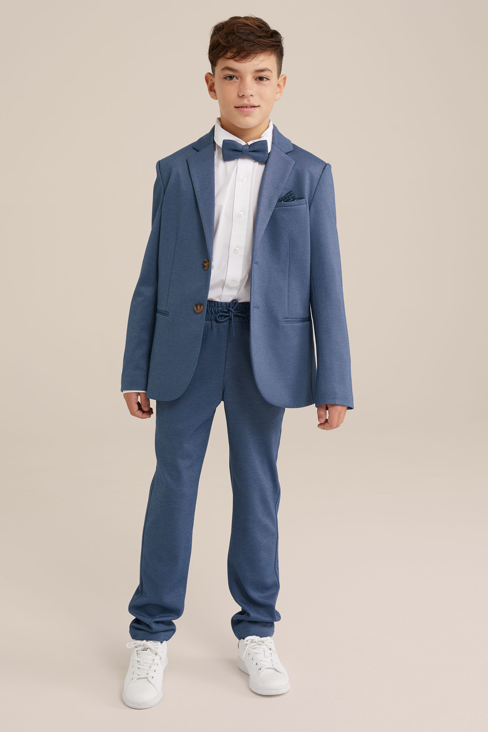 Jongens slim fit blazer met stretch