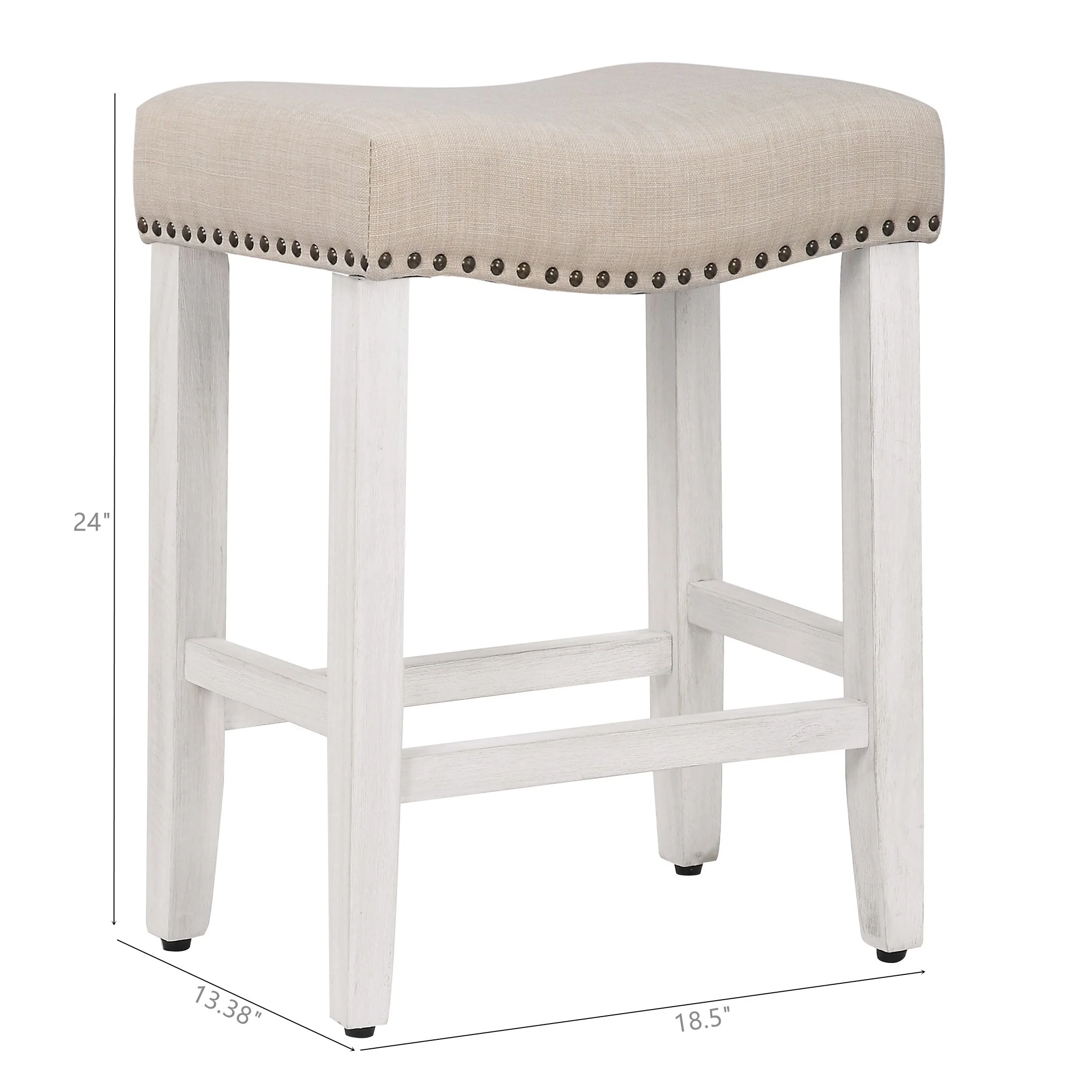 Jameson Upholstered Polyester Antique White 24 Inch Counter Stool (Set Of 2)