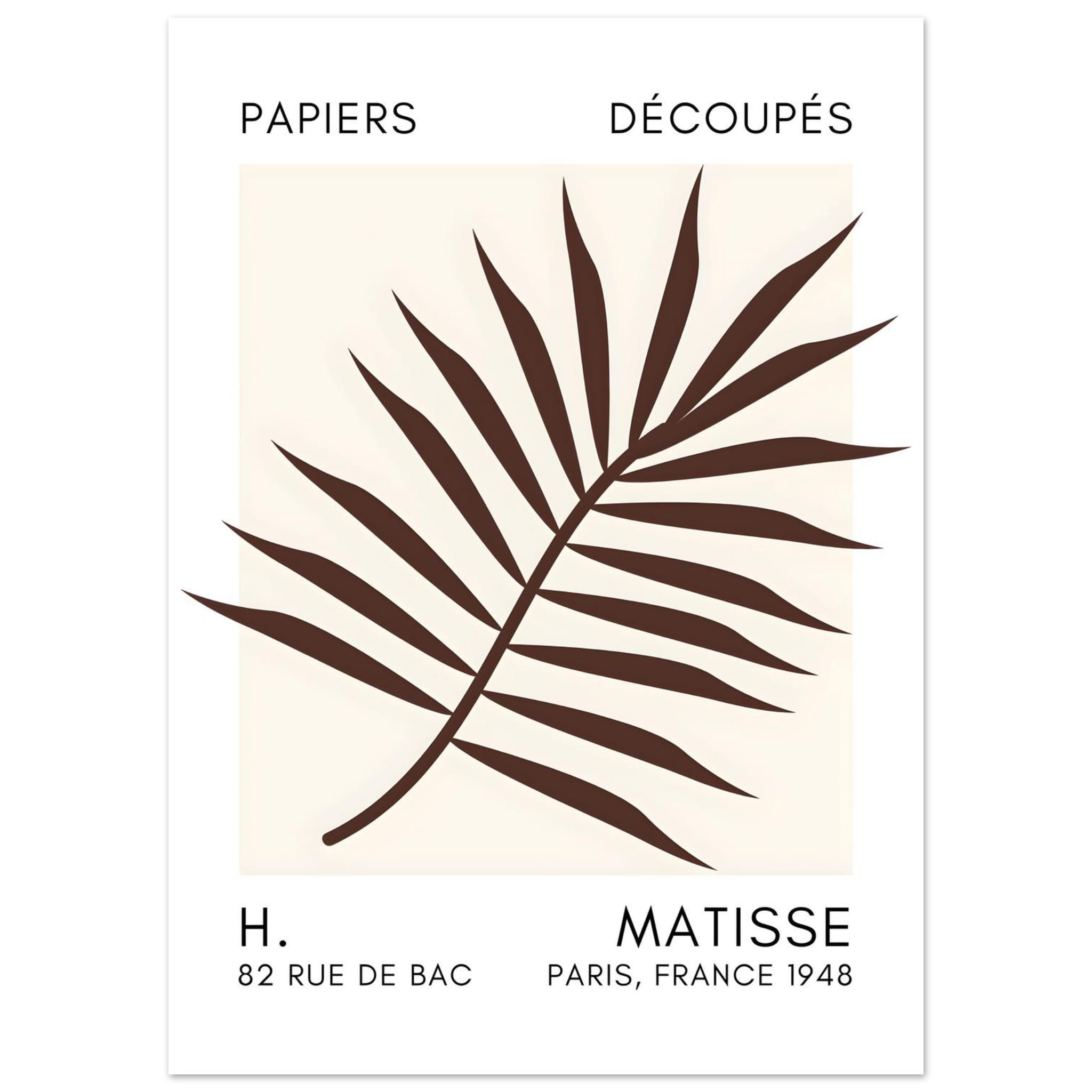 Artfulprints Poster Matisse – Floral reef brown  - 50x70 cm - Bruin