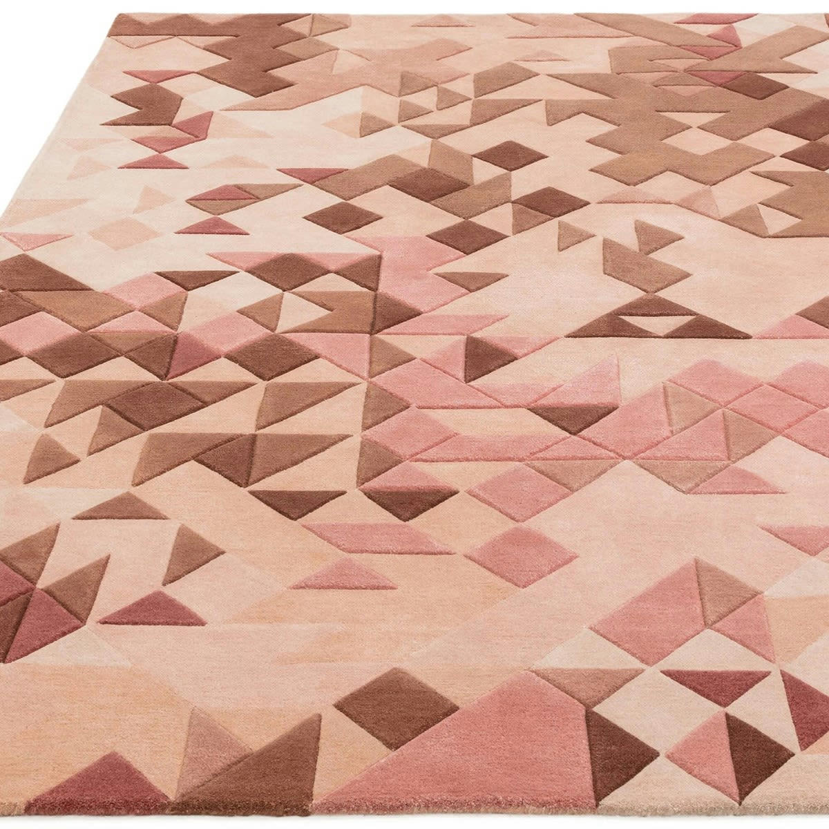 MYSTERIA - Tapis de salon en Laine Rose 120x170 cm