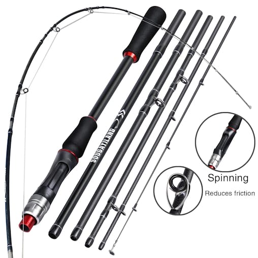 NNEOBA 2.1M Carbon Fiber Casting Rod 6-Section Black