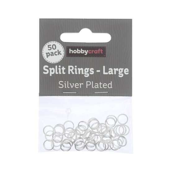 Silver Plated 7mm Split Rings 50 Pack